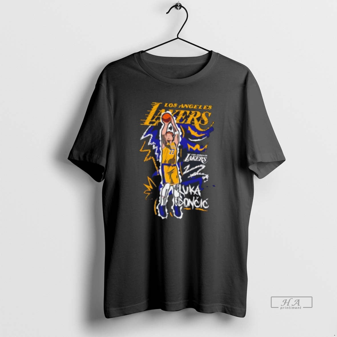 Official Luka Doncic Los Angeles Lakers Chalked Up Player Paint Tee