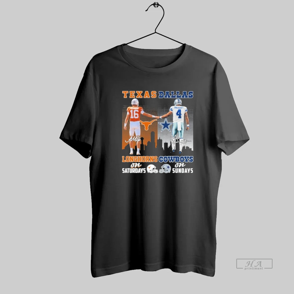 Official Manning Texas Longhorns On Saturdays And Prescott Cowboys On Sundays - clothing by TeeHivey.com