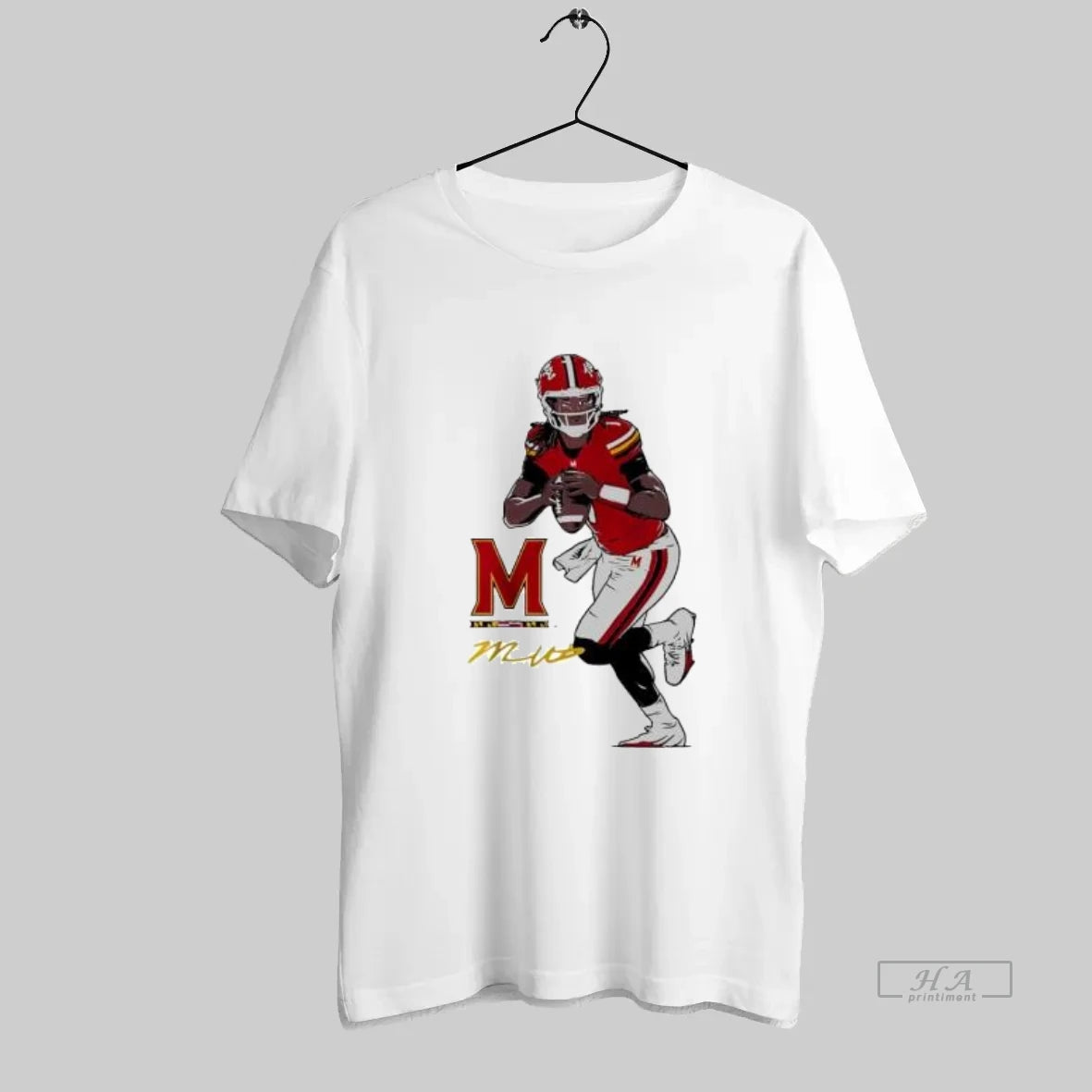 Official Maryland Terps Football Player Cartoon Logo - clothing by TeeHivey.com