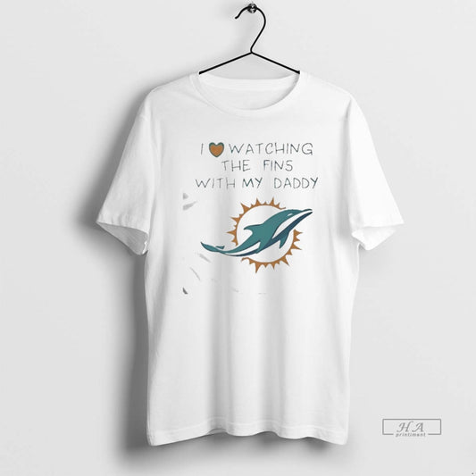 Official Miami Dolphins Love I Watching Fins With Daddy Baby - clothing by TeeHivey.com