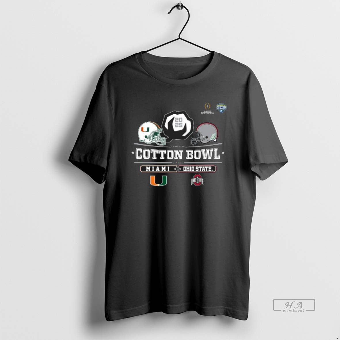 Official Miami Vs Ohio State 2025 Cotton Bowl Helmet Logo December 31 - clothing by TeeHivey.com