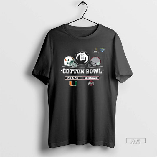 Official Miami Vs Ohio State 2025 Cotton Bowl Helmet Logo December 31 - clothing by TeeHivey.com