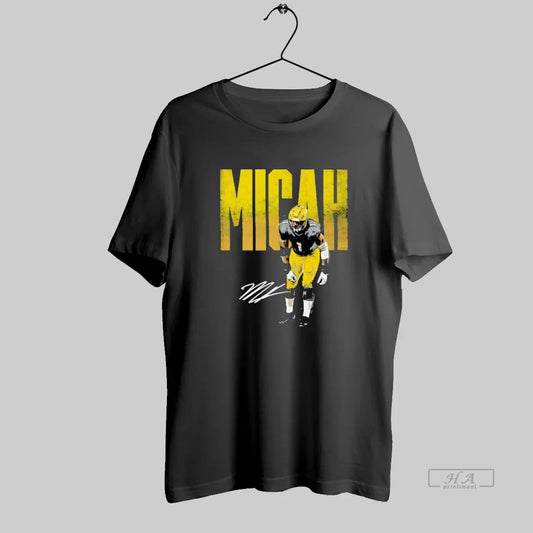 Official Micah Football Player Signature Graphic Retro - clothing by TeeHivey.com