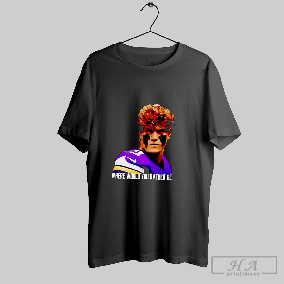 Official Minnesota Vikings Jj Mccarthy Where Would You Rather Be Posters Black - clothing by TeeHivey.com