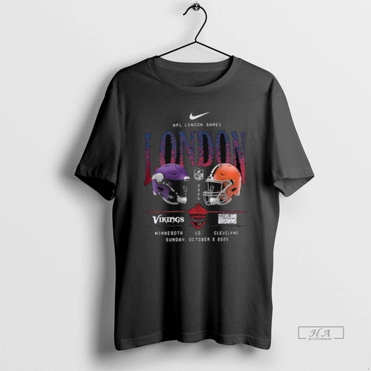 Official Minnesota Vikings Vs Cleveland Browns International Games London 2025 Long Sleve - clothing by TeeHivey.com