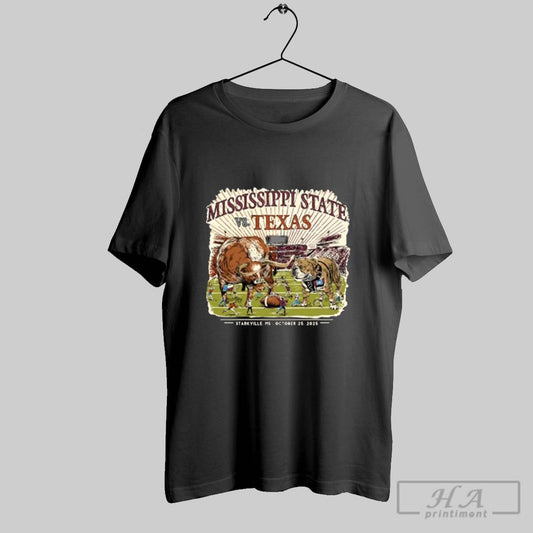 Official Mississippi State Bulldogs Vs Texas Longhorns Game Day 2025 T - clothing by TeeHivey.com