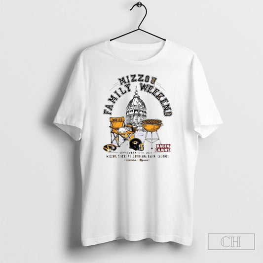Official Mizzou Tiger Vs Louisiana Ragin Cajuns 2025 Gameday Family Weekend T Sweater