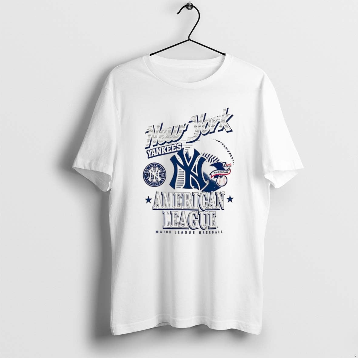 Official New York Yankees Mlb American National League Logo Ball Retro - clothing by TeeHivey.com