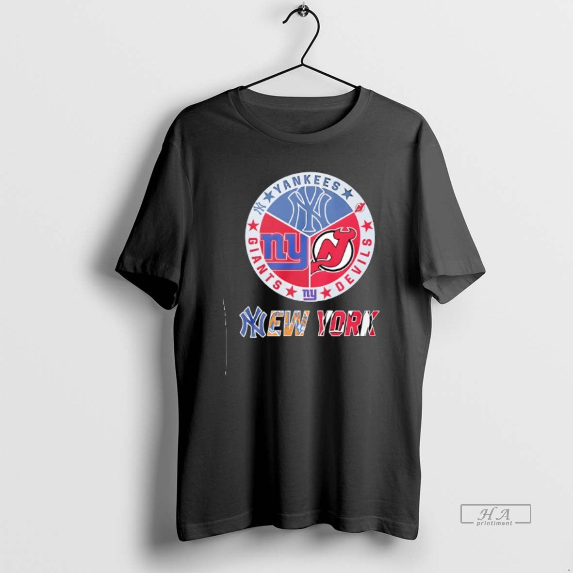 Official New York Yankees New York Giants And New Jersey Devils Mashup Logo - clothing by TeeHivey.com