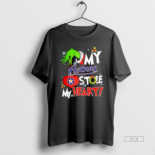 Official Nice Grinch Hand My Houston Astros Stole My Heart Christmas - clothing by TeeHivey.com