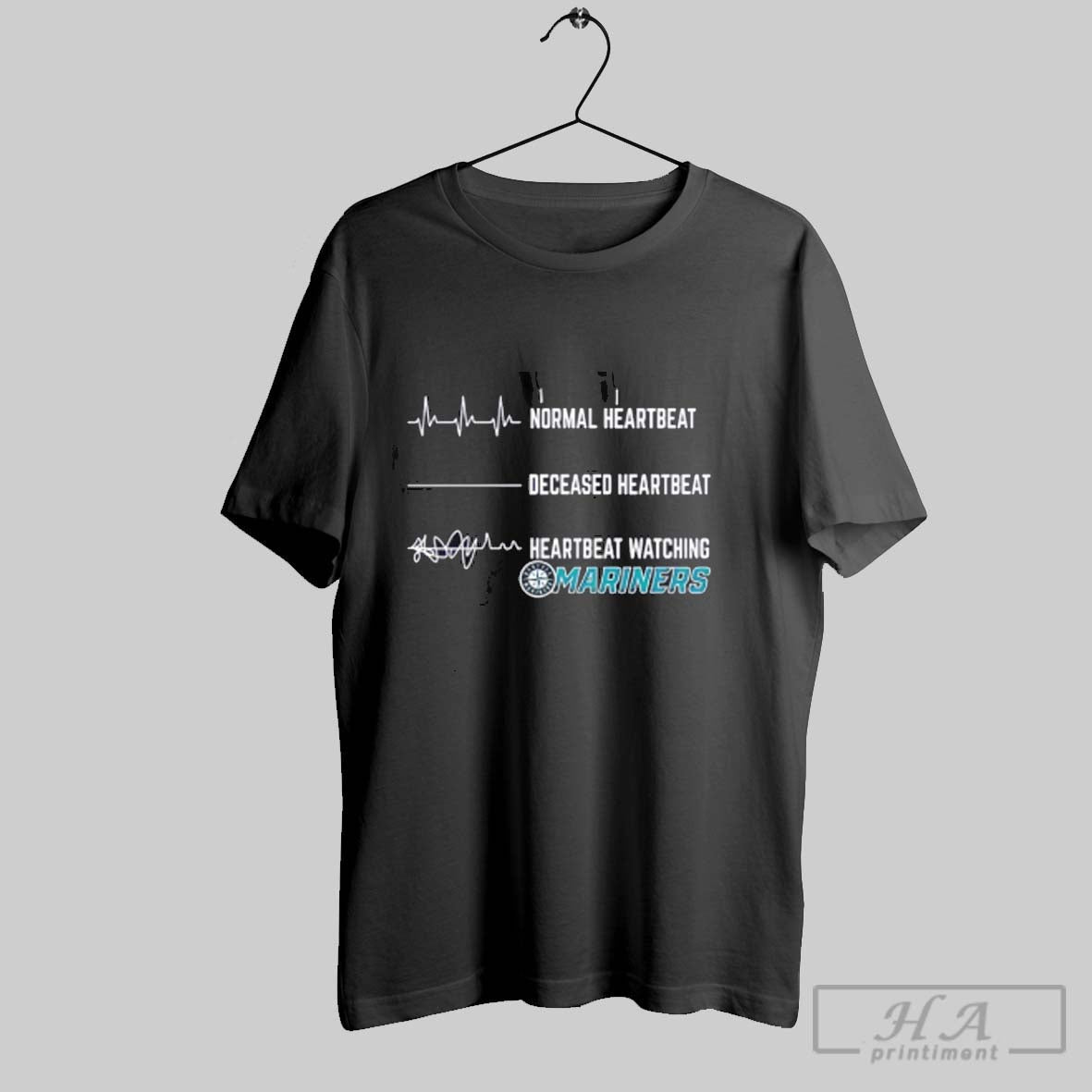 Official Normal Heartbeat Deceased Heartbeat Heartbeat Watching Mariners - clothing by TeeHivey.com