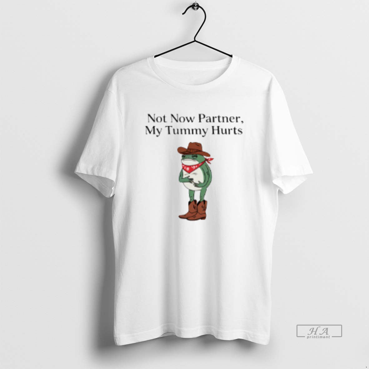Official Not Now Partner My Tummy Hurts Cowboy Frog - clothing by TeeHivey.com
