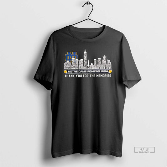 Official Notre Dame Fighting Irish City Players Names Thank You For The Memories Chriast - clothing by TeeHivey.com