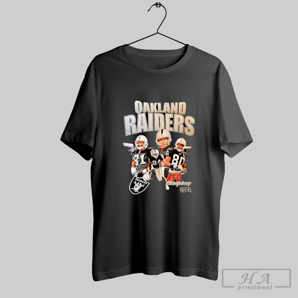 Official Oakland Raiders Afc Champions 2002 Football Team Posters Black - clothing by TeeHivey.com