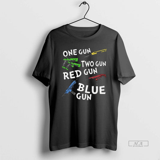 Official One Gun Two Gun Red Gun Blue Gun Long Sleve - clothing by TeeHivey.com
