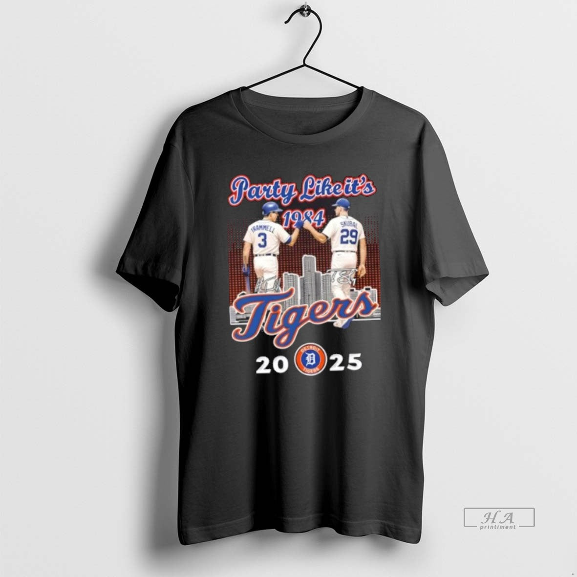 Official Party Like Its 1984 Detroit Tigers Trammell X Skubal 2025 Skyline - clothing by TeeHivey.com