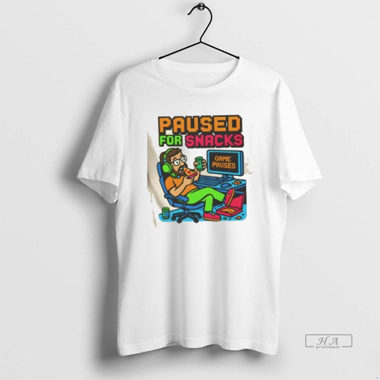 Official Paused For Snacks Game Paused - clothing by TeeHivey.com