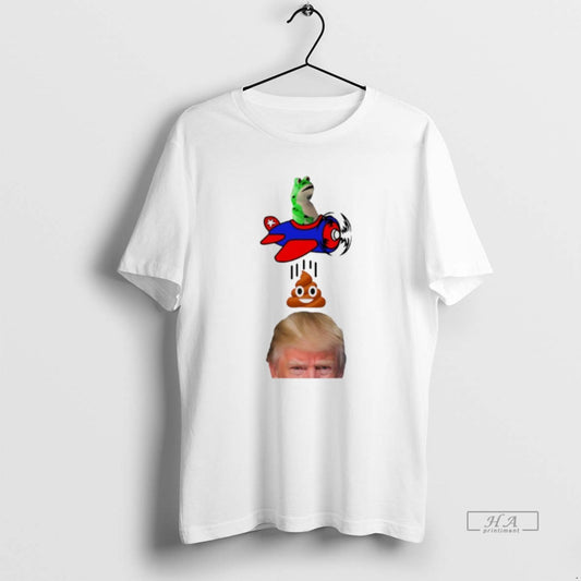 Official Pepe The Frog Flying A Plane Dropping A Poop Emoji On Donald Trump - clothing by TeeHivey.com
