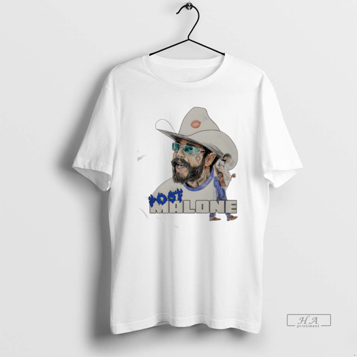 Official Post Malone Blue Flame Guitar Graphic - clothing by TeeHivey.com
