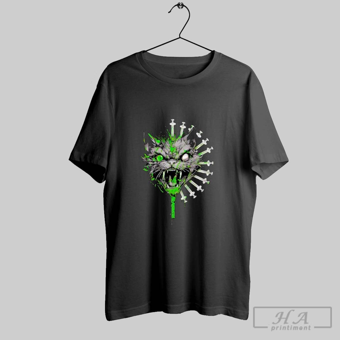 Official Re Animator Mad Cat With Syringes Drippy Liquid Posters Black - clothing by TeeHivey.com