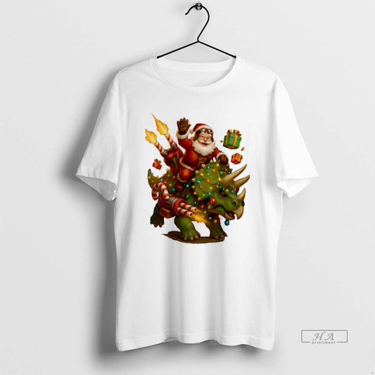 Official Rocket Triceratops Dinosaur Christmas Santa - clothing by TeeHivey.com