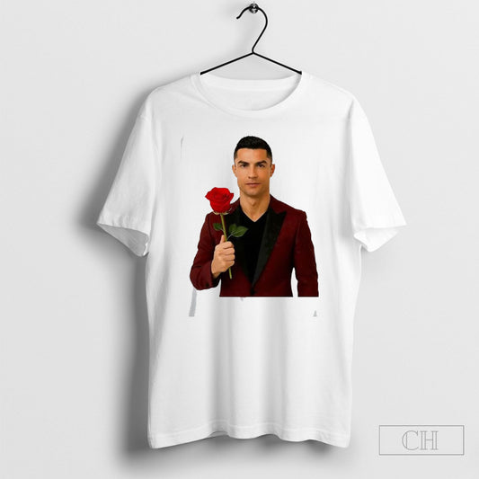 Official Ronaldo Red Suit Rose Portrait Sweater