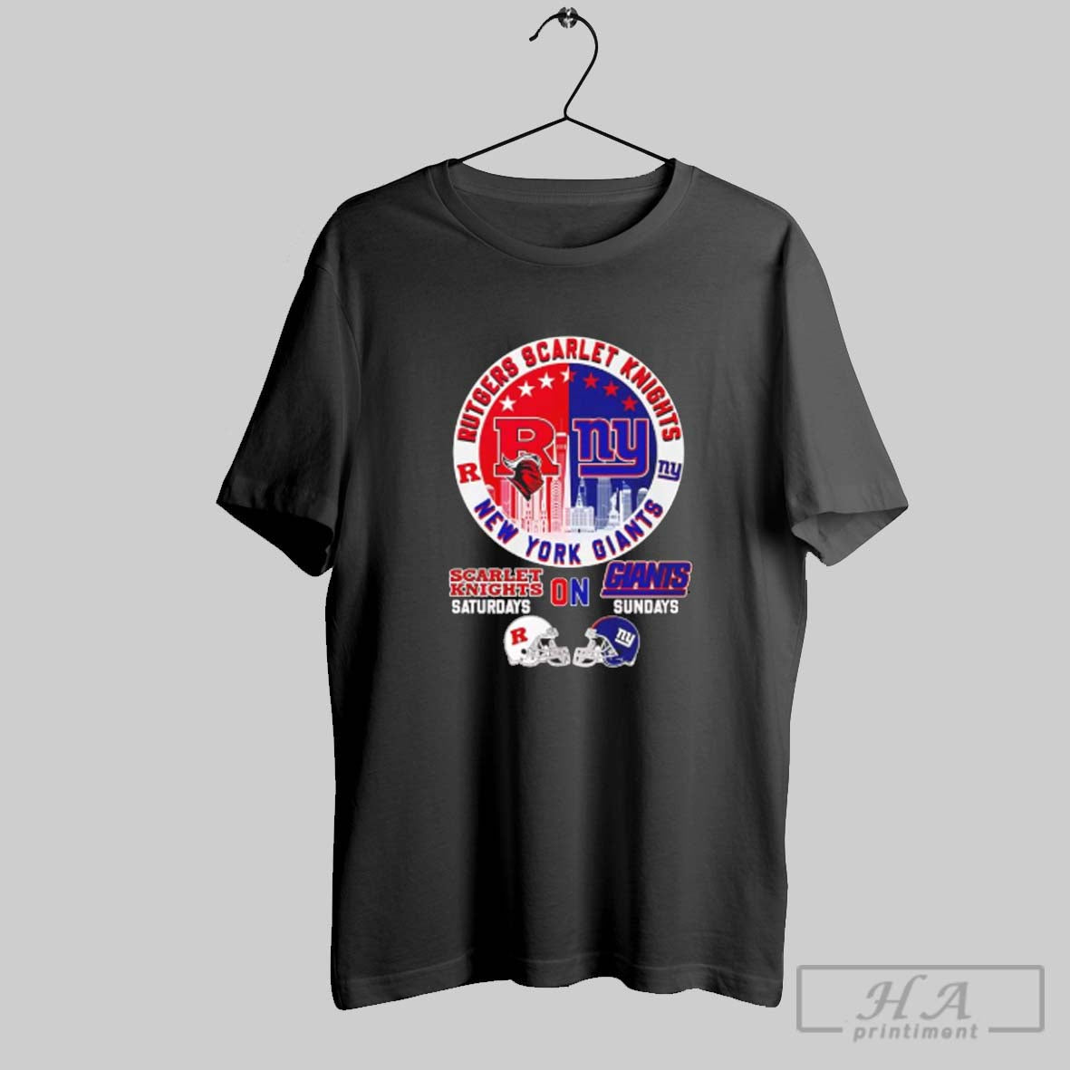 Official Rutgers Scarlet Knights And New York Giants Helmet City Skyline - clothing by TeeHivey.com