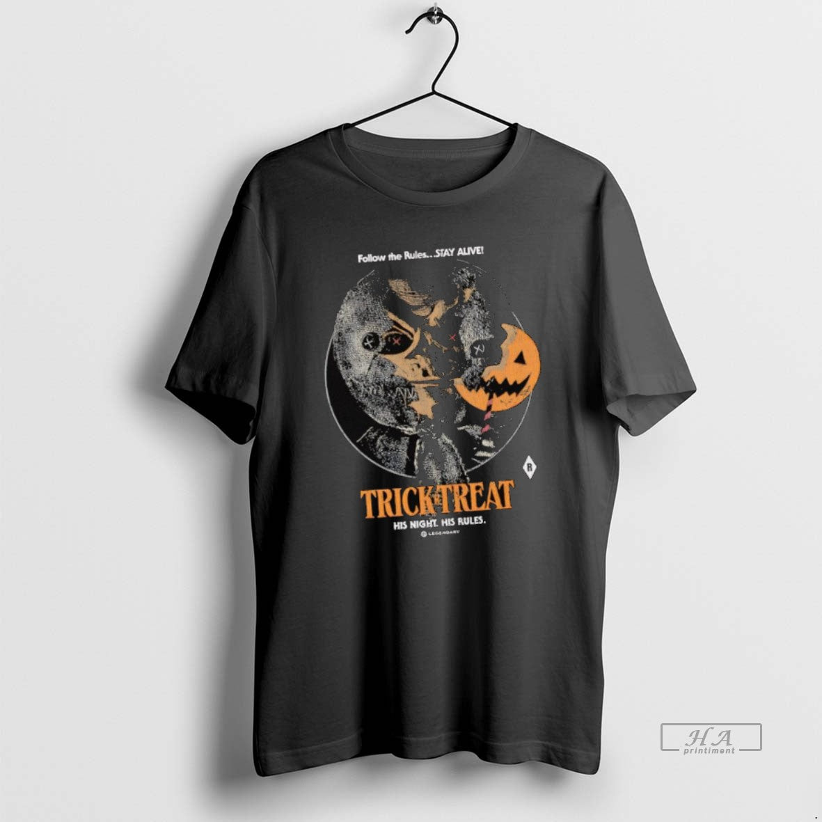 Official Sam Pumpkin Trick R Treat His Night His Rules Follow The Rules Stay Alive - clothing by TeeHivey.com