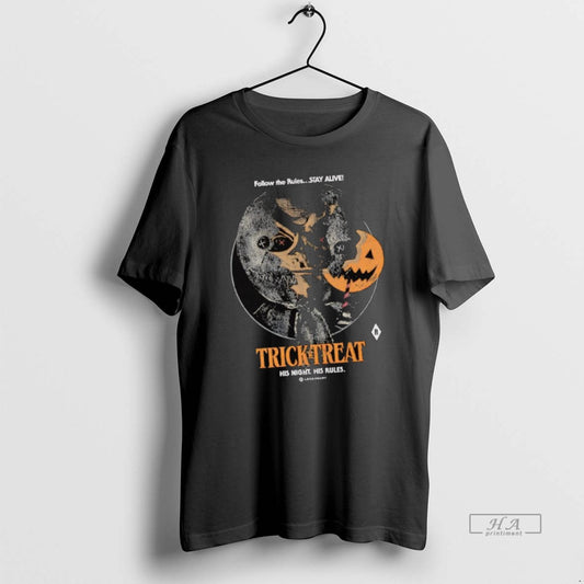 Official Sam Pumpkin Trick R Treat His Night His Rules Follow The Rules Stay Alive - clothing by TeeHivey.com