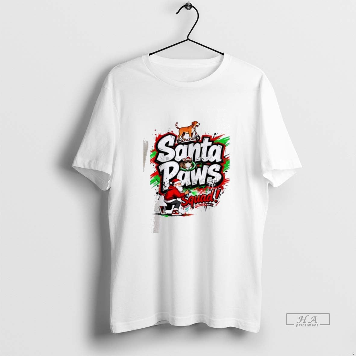 Official Santa Paws Squad Christmas Santa With Dog And Cat Street - clothing by TeeHivey.com