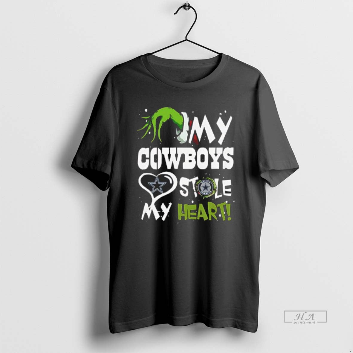 Official Santa Grinch X My Cowboys Football Stole My Heart Christmas - clothing by TeeHivey.com