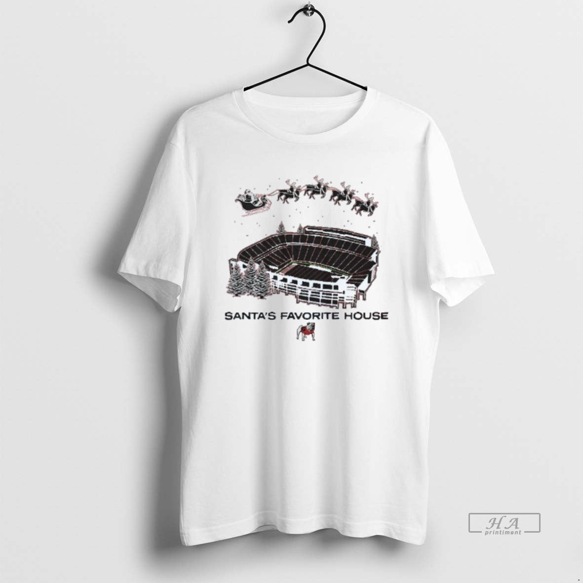Official Santas Favorite House Georgia Bulldogs Football Mens White - clothing by TeeHivey.com