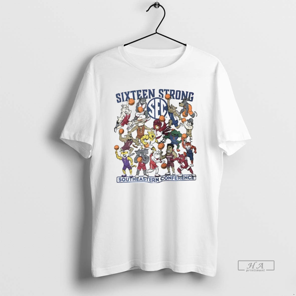 Official Southeastern Conference Sixteen Strong Basketball Sec Mascots - clothing by TeeHivey.com