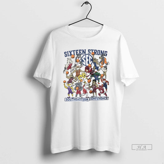 Official Southeastern Conference Sixteen Strong Basketball Sec Mascots - clothing by TeeHivey.com