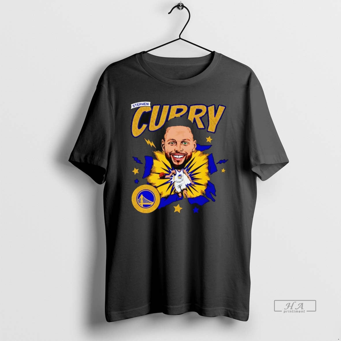 Official Steph Curry Big Head Caricature Warriors - clothing by TeeHivey.com