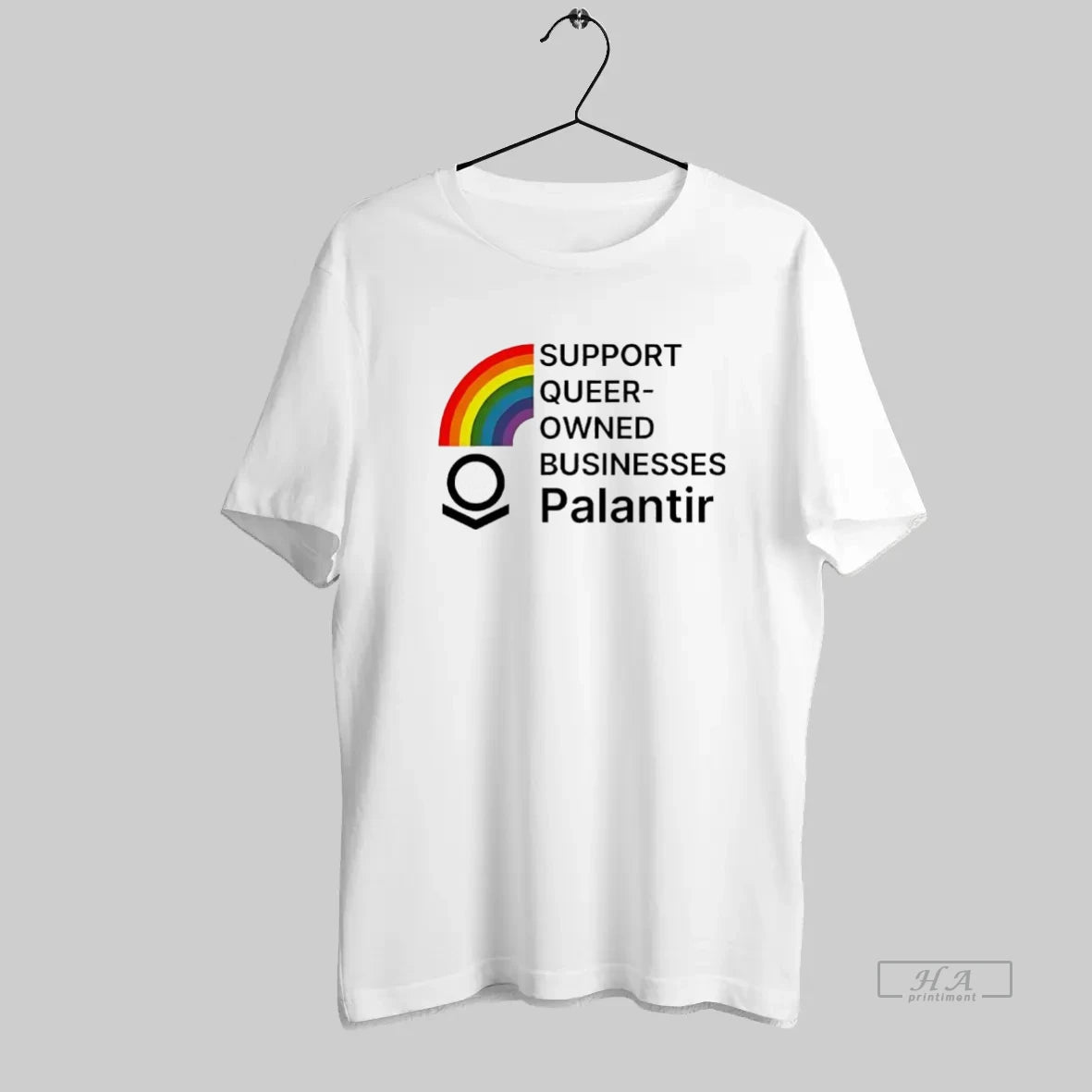 Official Support Queer Owned Businesses Palantir Rainbow Flag - clothing by TeeHivey.com