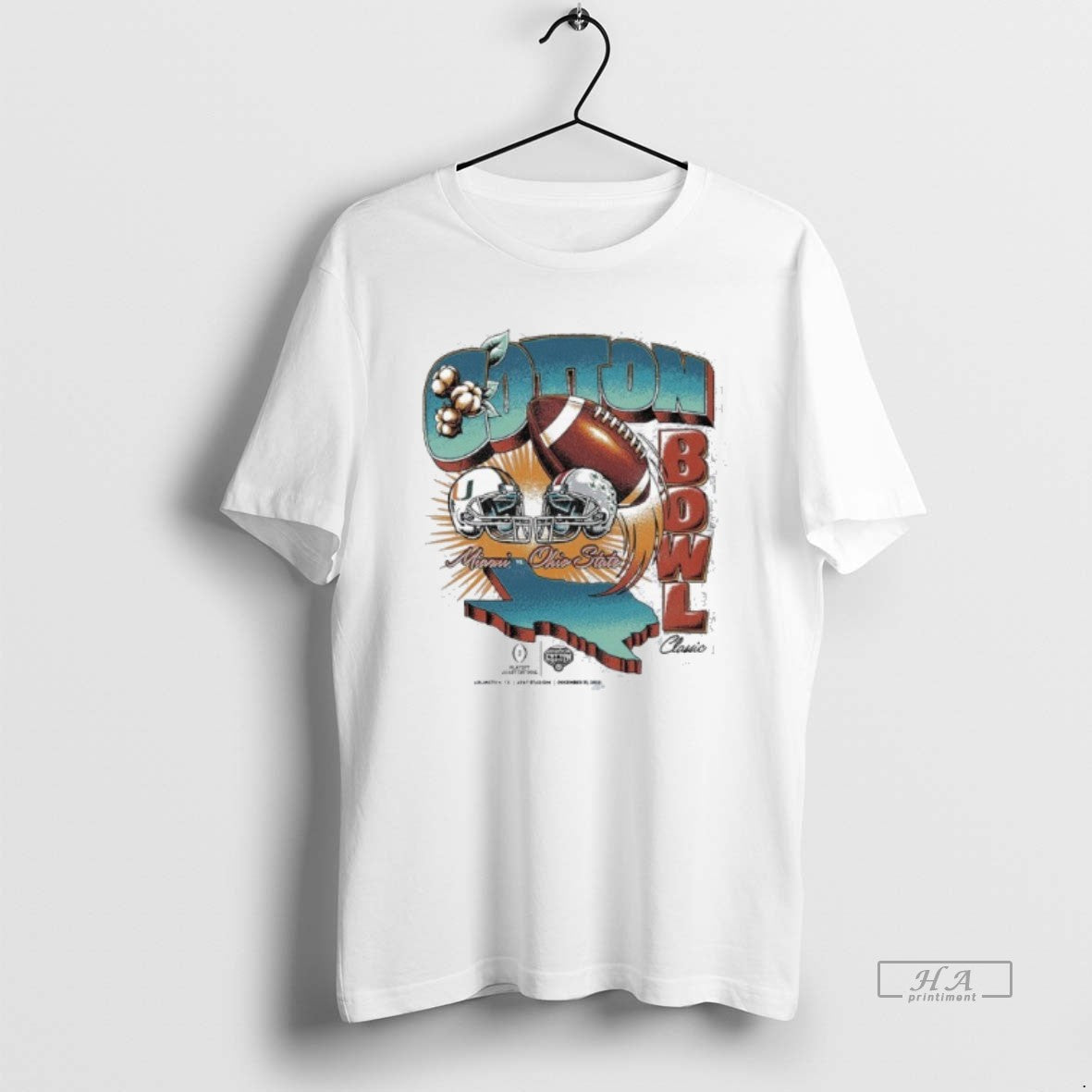 Official Texas Map Cotton Bowl Classic 2025 Miami Vs Ohio State Vintage Matchup - clothing by TeeHivey.com