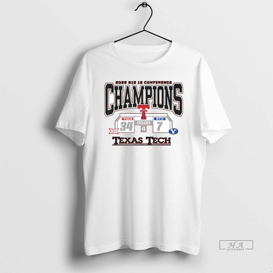 Official Texas Tech Red Raiders Vs Byu Cougars Big 12 Conference Champions Score 2025 - clothing by TeeHivey.com