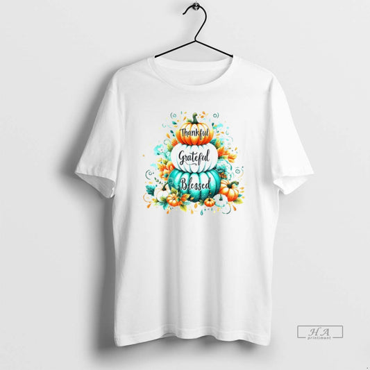 Official Thankful Grateful Blessed Thanksgiving Autumn Pumpkin - clothing by TeeHivey.com