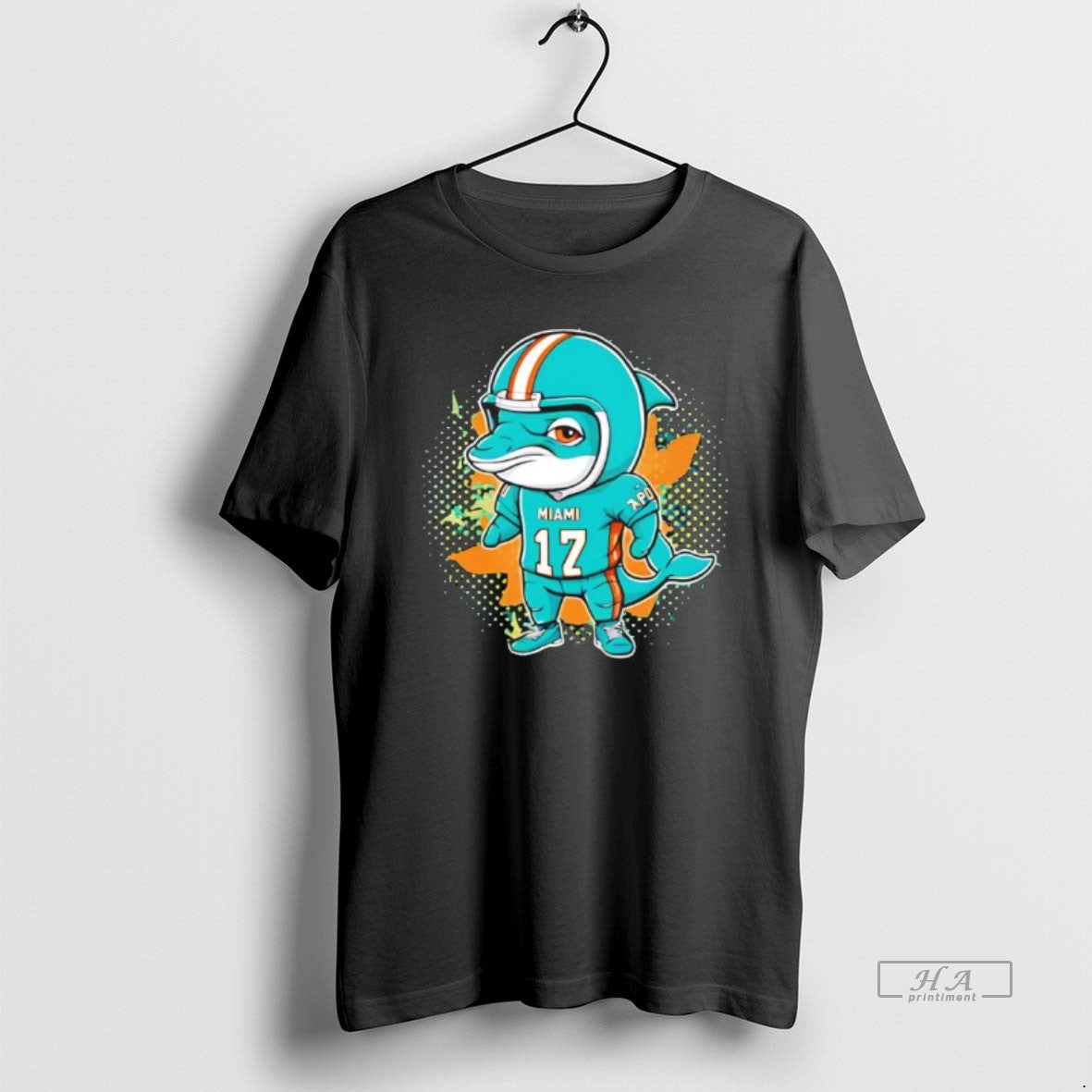 Official The Dolphins Miami Dolphins Football Cartoon Black - clothing by TeeHivey.com