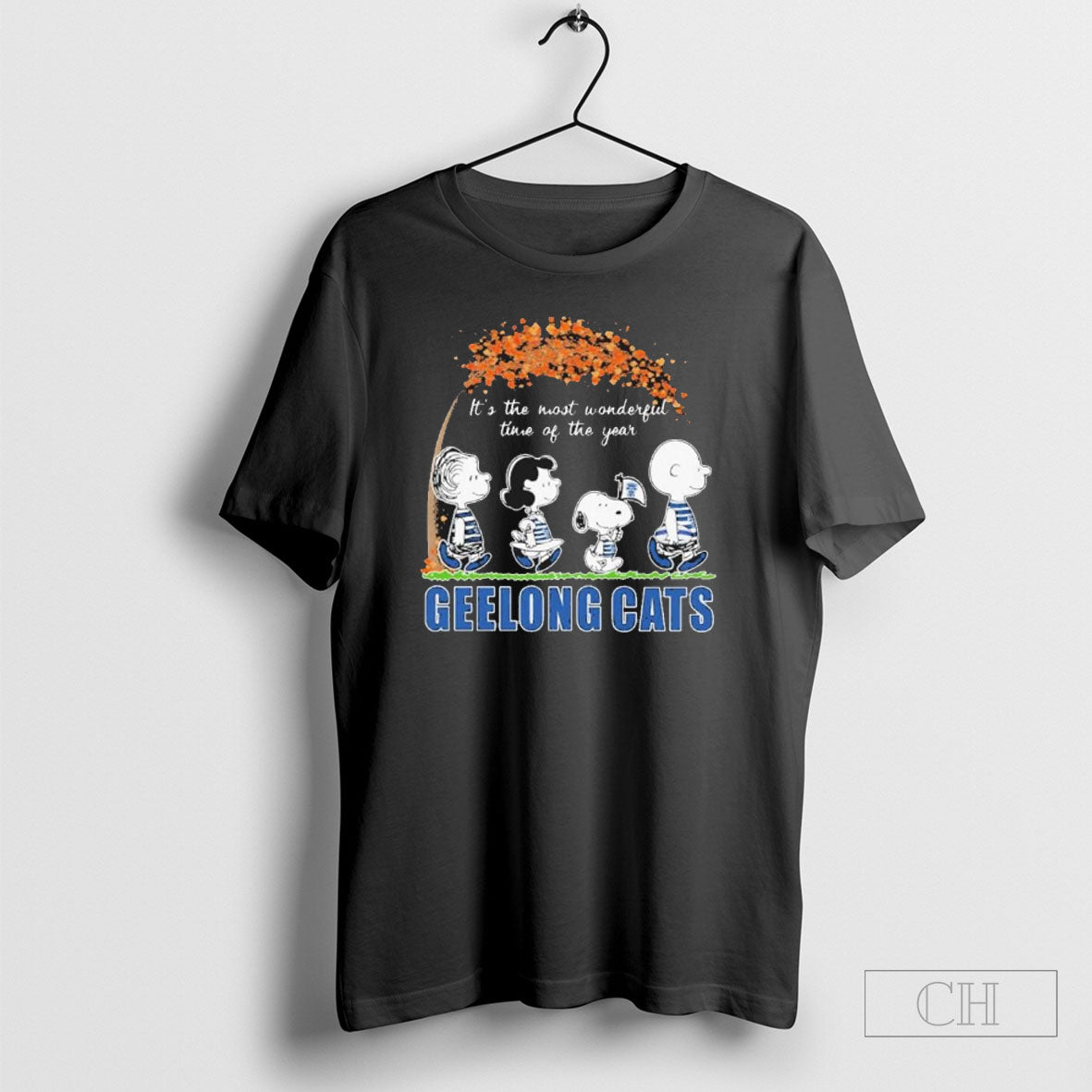 Official The Peanuts Walking Geelong Cats Its The Most Wonderful Time Of The Year Sweater