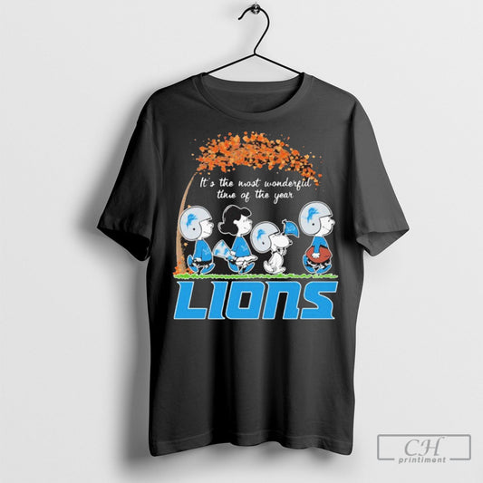 Official The Peanuts Walking X Detroit Lions Its The Most Wonderful Time Of The Year
