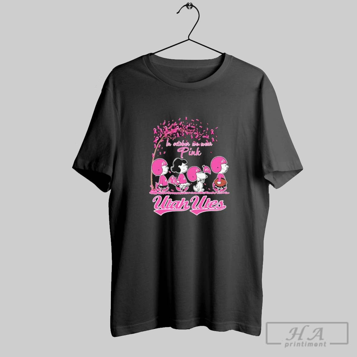 Official The Peanuts Walking X Utah Utes In October We Wear Pink Shirt Hoodie Sweater