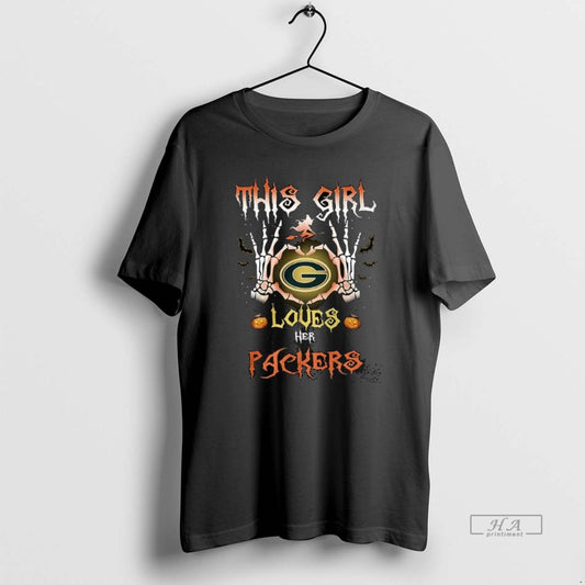 Official This Girl Loves Her Green Bay Packers Skeleton Halloween - clothing by TeeHivey.com