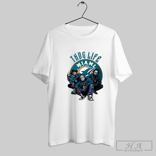 Official Thug Life Miami Freddy Jason Michael Myers Halloween Football Posters White - clothing by TeeHivey.com