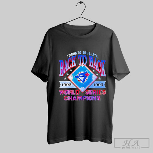 Official Toronto Blue Jays Back To Back World Series Champions 1992 1993 Logo - clothing by TeeHivey.com
