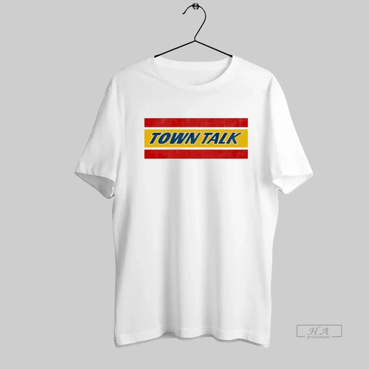 Official Town Talk Red And Yellow Striped Logo - clothing by TeeHivey.com