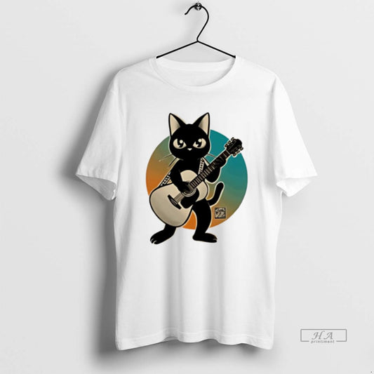 Official Trendy Acoustic Guitar Black Cat - clothing by TeeHivey.com