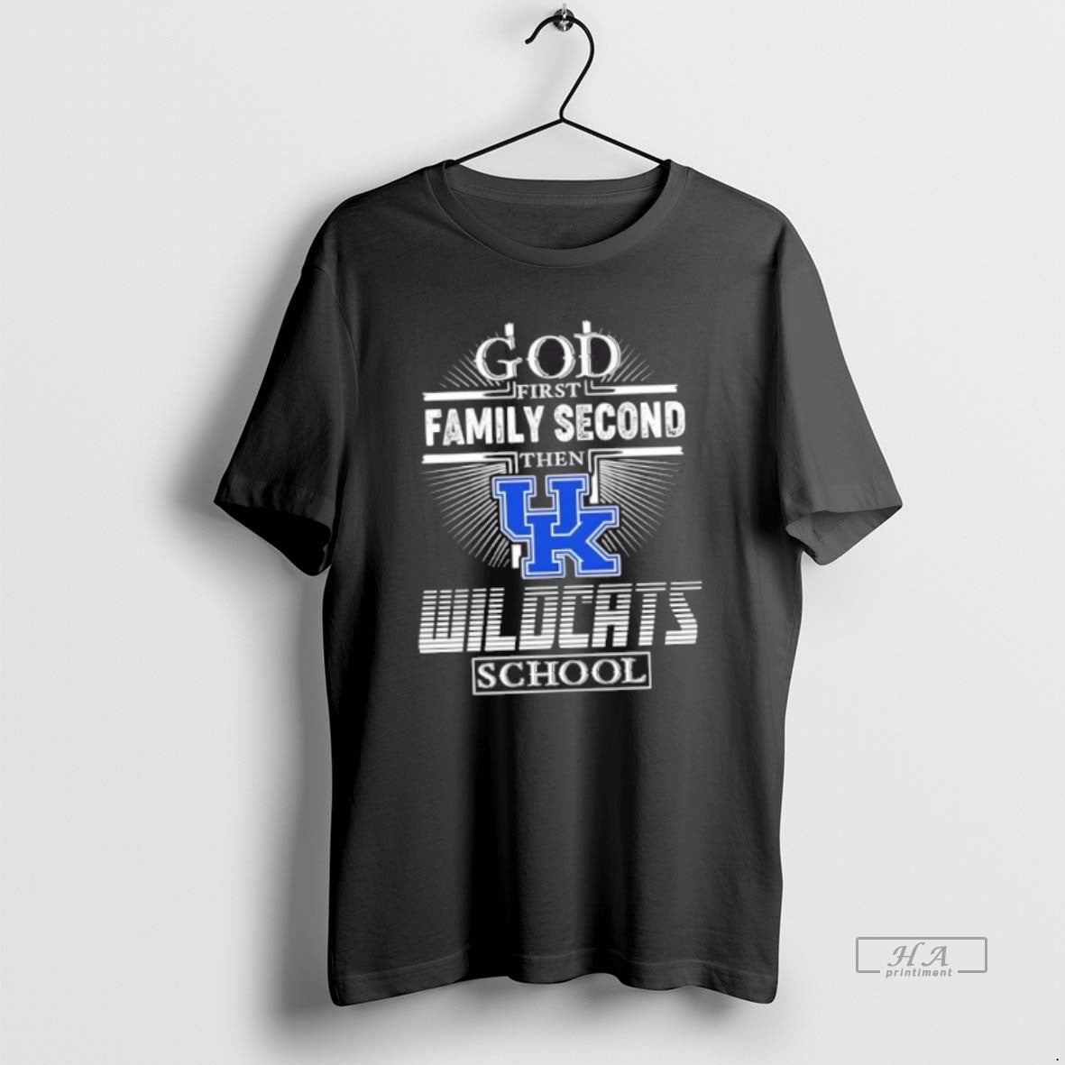 Official Trendy God First Family Second Then Kentucky Wildcats School Cross - clothing by TeeHivey.com