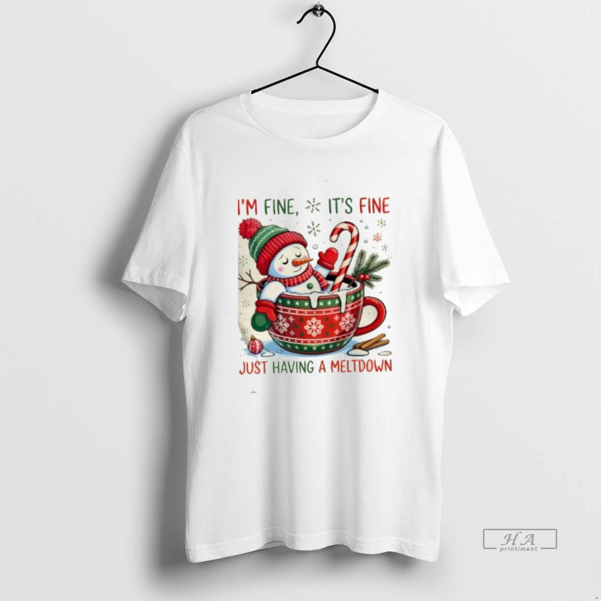 Official Trendy Im Fine Its Fine Just Having A Meltdown Snowman Christmas - clothing by TeeHivey.com